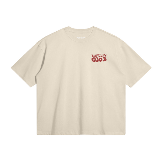 Awfully Good Logo Tee (apricot/red)